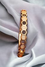 Luxury Gold-Plated Honeycomb Bangle | Elegant & Trendy Jewelry